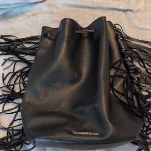 Victoria's Secret Black Fringe Shoulder Bag